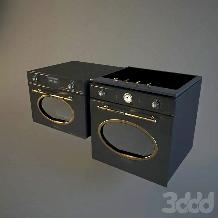 Smeg варочная поверхность, духовка, микроволновка - Техника - 3D модель