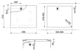 Встраиваемая индукционная варочная панель Smeg SI964NM