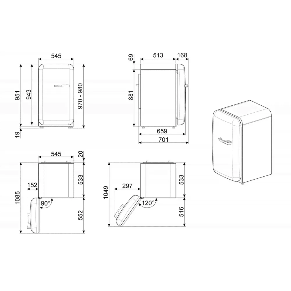 Холодильник SMEG FAB10LRD5 красный-2